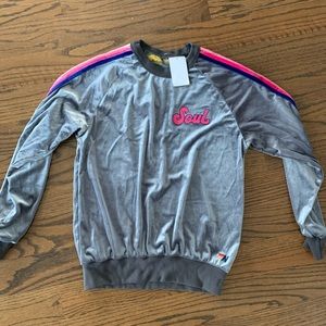 NWT AVIATOR NATION SOUL CYCLE VELVET XS SWEATSHIRT
